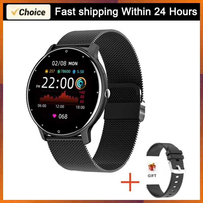 Smartwatch LIGE – Fitness, Freq. Cardíaca, À Prova de Água, Android e iOS