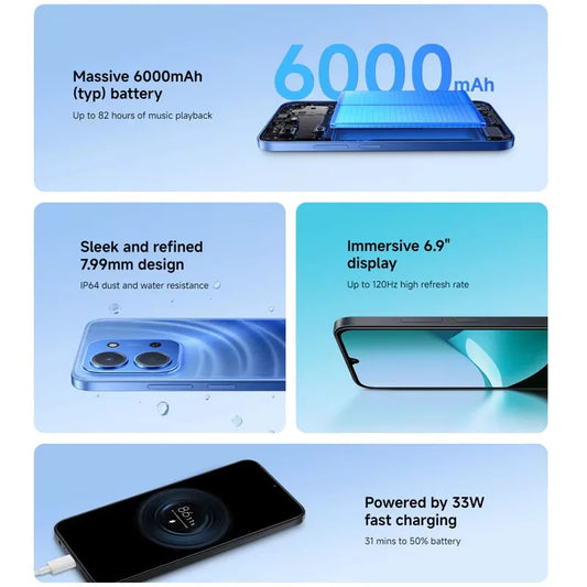 Smartphone Xiaomi Redmi 15C – 6000mAh, 33W, 50MP, Ecrã 6.9" 120Hz (Global)