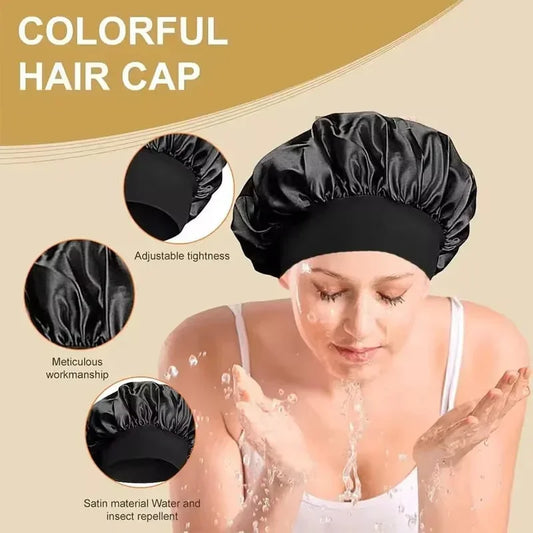 Touca de Cetim Grande para Cabelo Longo – Proteção Noturna