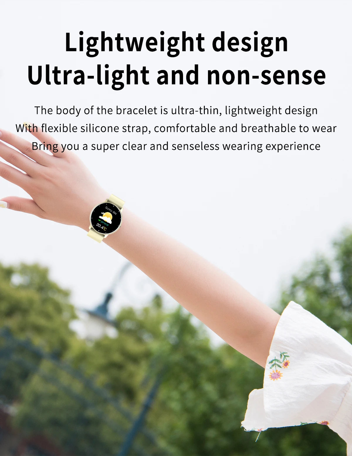 Smartwatch LIGE – Fitness, Freq. Cardíaca, À Prova de Água, Android e iOS