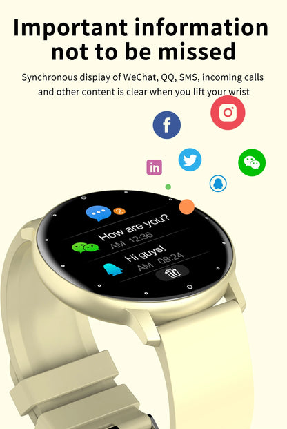 Smartwatch LIGE – Fitness, Freq. Cardíaca, À Prova de Água, Android e iOS