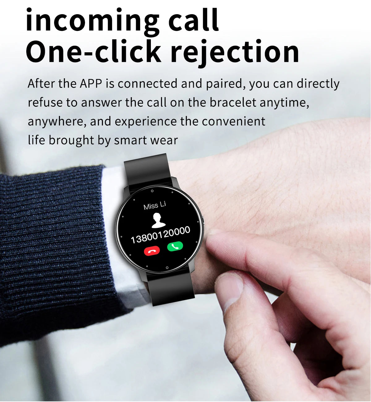 Smartwatch LIGE – Fitness, Freq. Cardíaca, À Prova de Água, Android e iOS