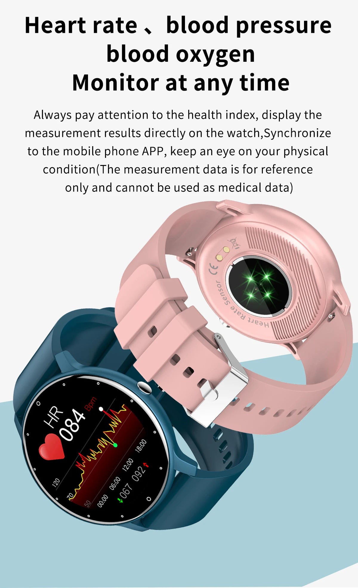 Smartwatch LIGE – Fitness, Freq. Cardíaca, À Prova de Água, Android e iOS