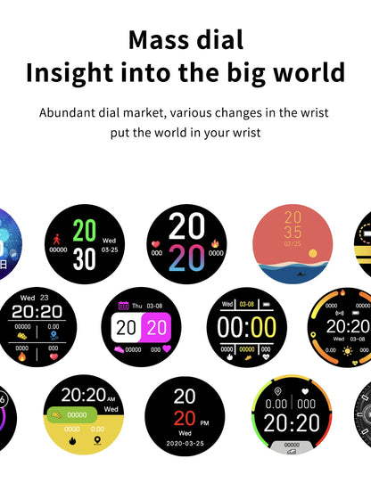 Smartwatch LIGE – Fitness, Freq. Cardíaca, À Prova de Água, Android e iOS
