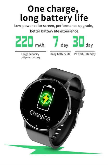 Smartwatch LIGE – Fitness, Freq. Cardíaca, À Prova de Água, Android e iOS