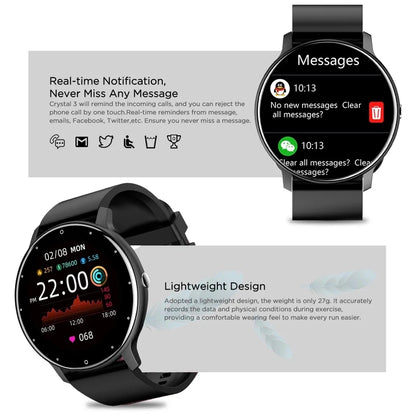 Smartwatch LIGE – Fitness, Freq. Cardíaca, À Prova de Água, Android e iOS