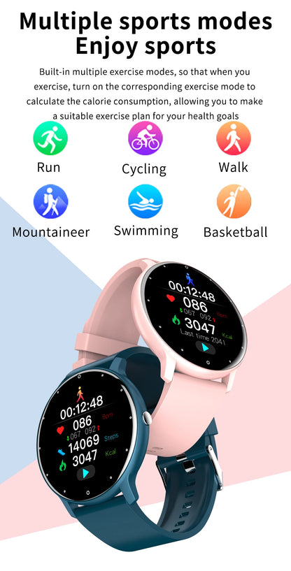 Smartwatch LIGE – Fitness, Freq. Cardíaca, À Prova de Água, Android e iOS