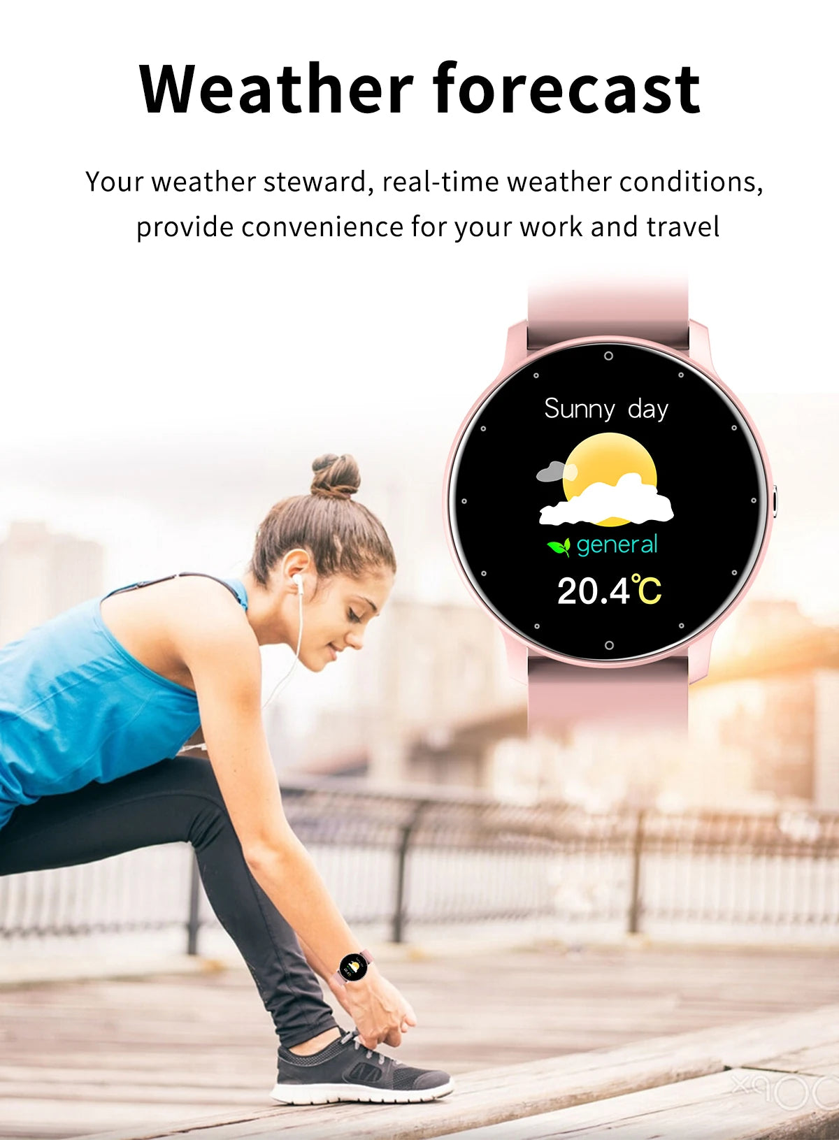 Smartwatch LIGE – Fitness, Freq. Cardíaca, À Prova de Água, Android e iOS