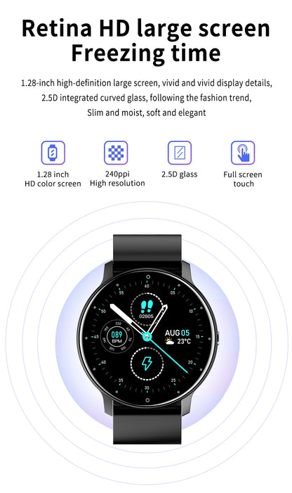 Smartwatch LIGE – Fitness, Freq. Cardíaca, À Prova de Água, Android e iOS