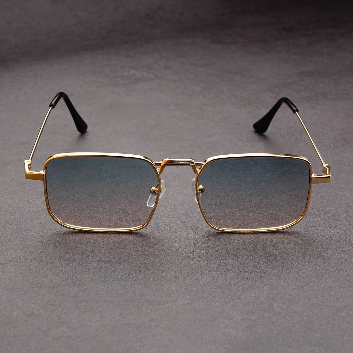Óculos de Sol Retangulares Vintage em Metal – Unissexo, Luxo, Condução