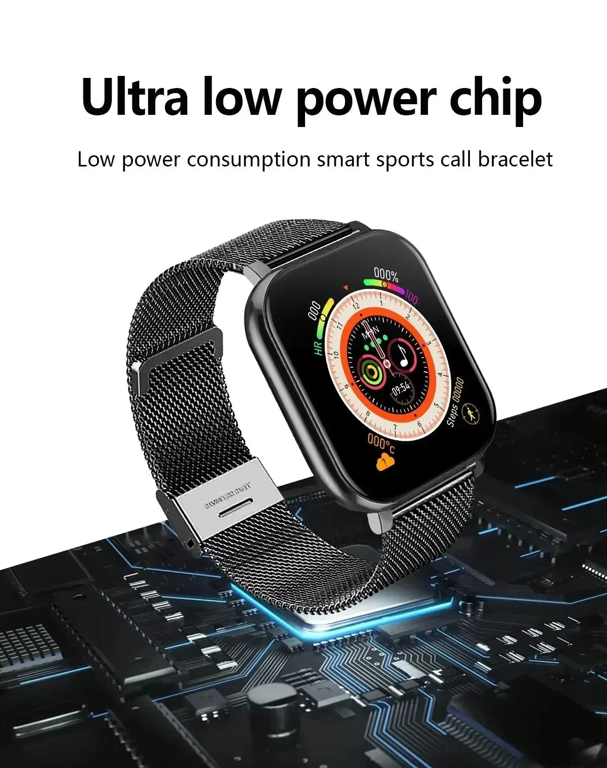 Smartwatch Lenovo – Ecrã Touch Completo, Chamadas BT, Fitness, Unissexo