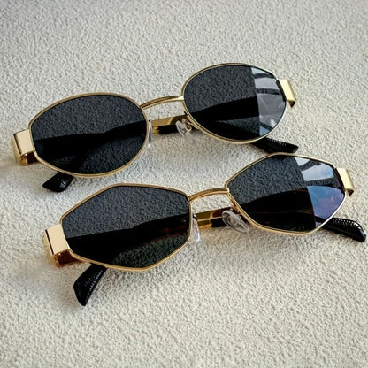 2pcs Summer Trendy Glasses Set Rhombus Oval Frame Fashion Glasses Suitable for Daily Commute and Street Photography Accessories