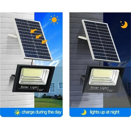 Holofote Solar 30W com Controlo Remoto – IP67, 1000mAh, Ajustável, Exterior