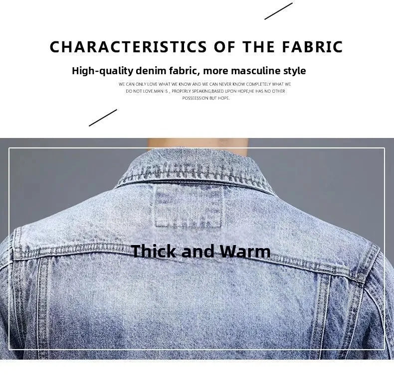 New Men's Short Denim Jacket Casual Style Ripped Jeans Cotton Material Spring Autumn Wear Resistant And Comfortable Fit