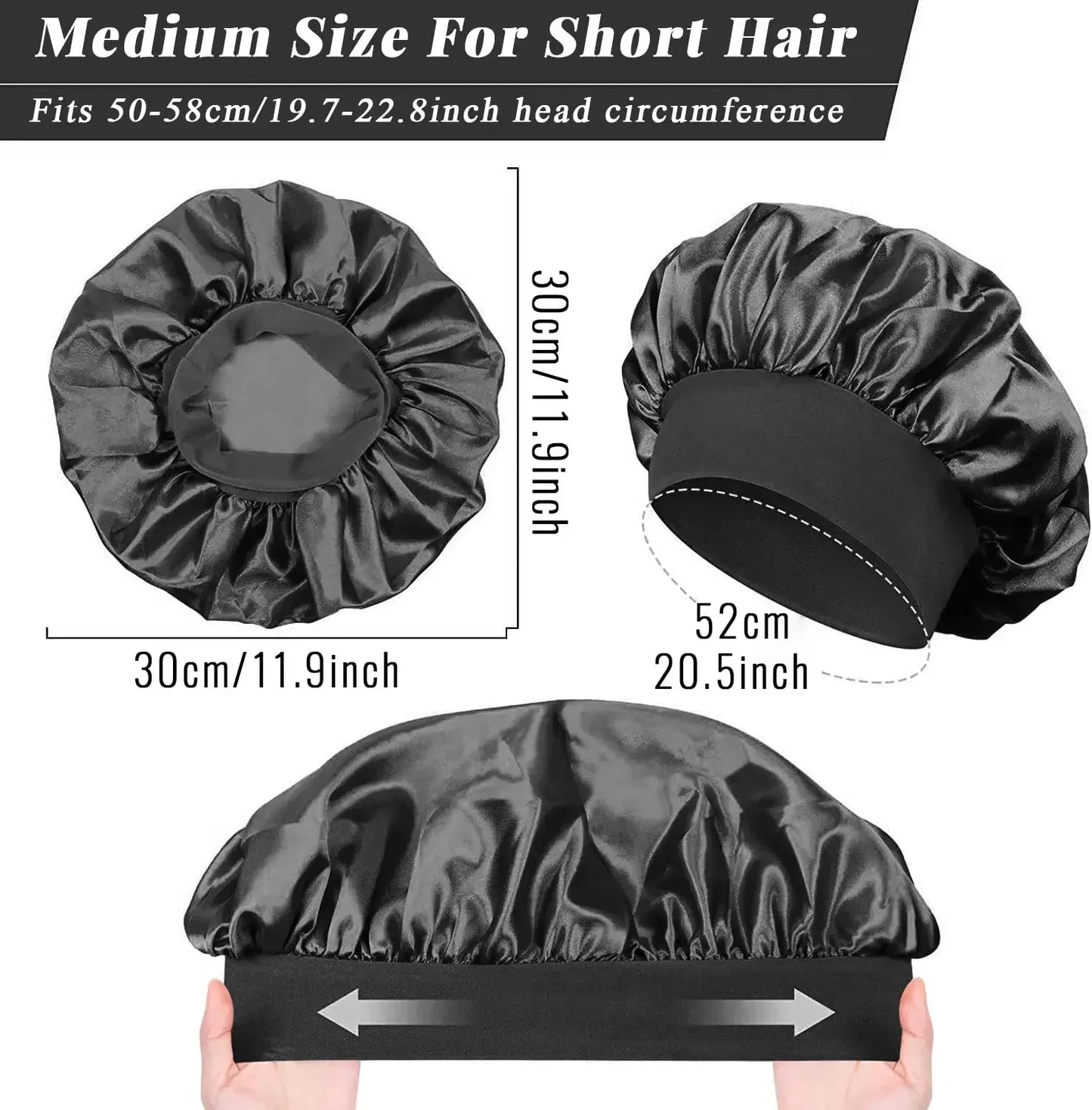 Touca de Cetim Grande para Cabelo Longo – Proteção Noturna