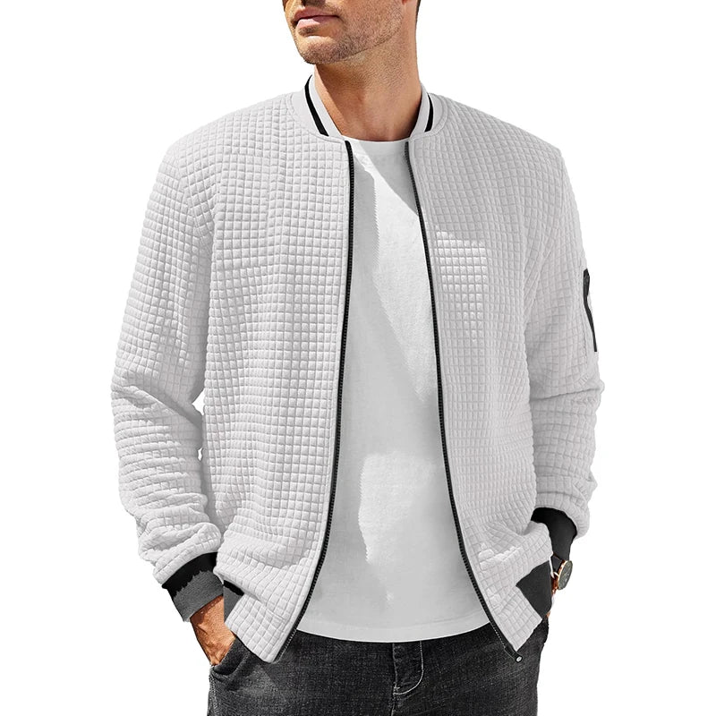 New Mens Casual Long Sleeve Jackets Color-Block Varsity Jacket Fashion Zipper Lightweight Coat with Pockets Autumn Streetwear