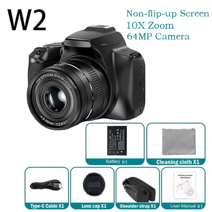 Câmara Digital 4K 72MP – 12x Zoom Ótico, WiFi, Flash, Autofocus, YouTube