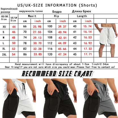 LONSDALE Men's Pattern Printed Fitness Shorts Double Layer 2-in-1 Fast Drying Fitness Outdoor Leisure Training Sports Shorts