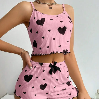 Conjunto de Pijama Feminino Verão — Top e Calções