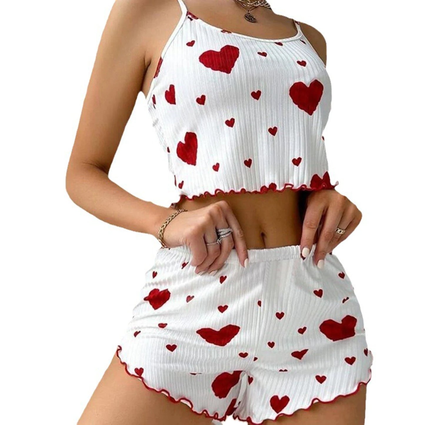 Conjunto de Pijama Feminino Verão — Top e Calções