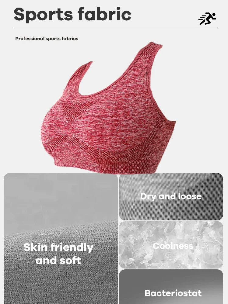 Soutien Desportivo Push Up Feminino – Respirável para Yoga e Fitness