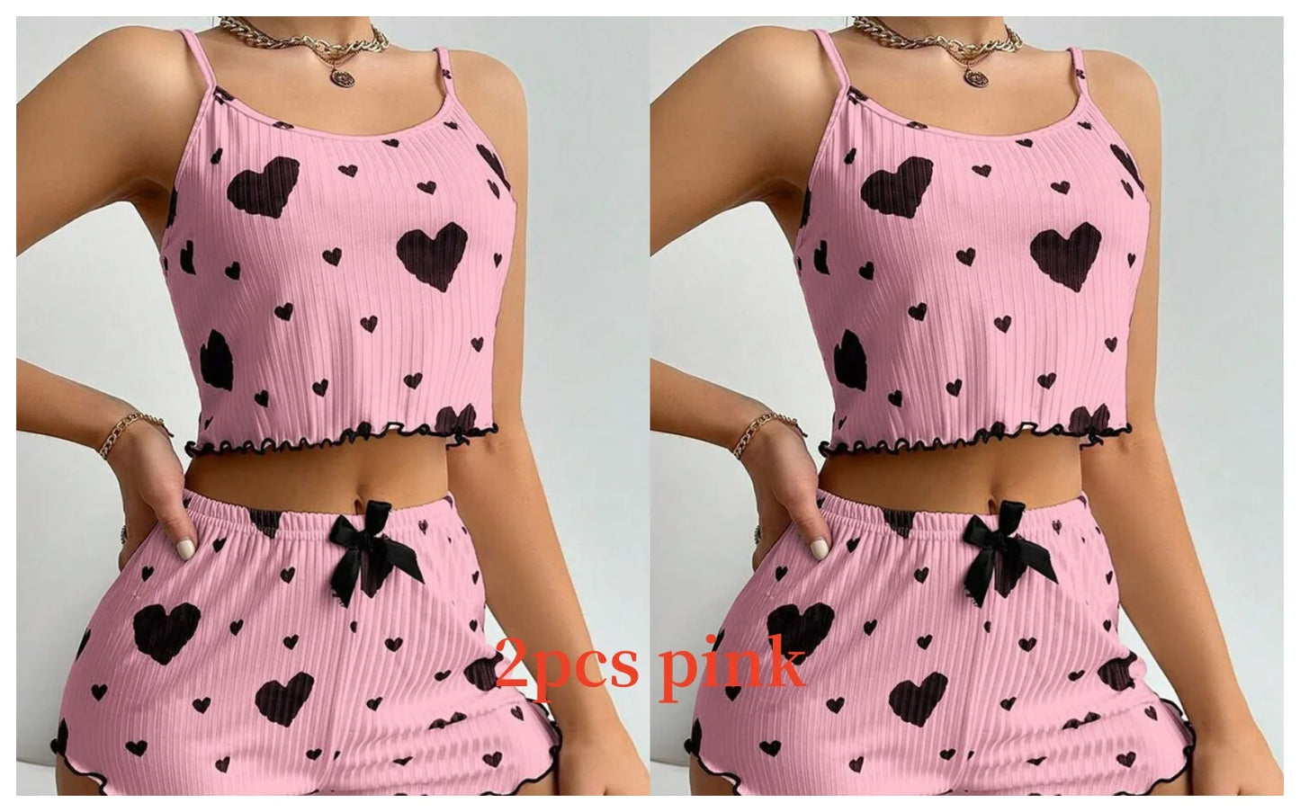 Conjunto de Pijama Feminino Verão — Top e Calções
