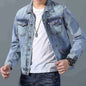 New Men's Short Denim Jacket Casual Style Ripped Jeans Cotton Material Spring Autumn Wear Resistant And Comfortable Fit