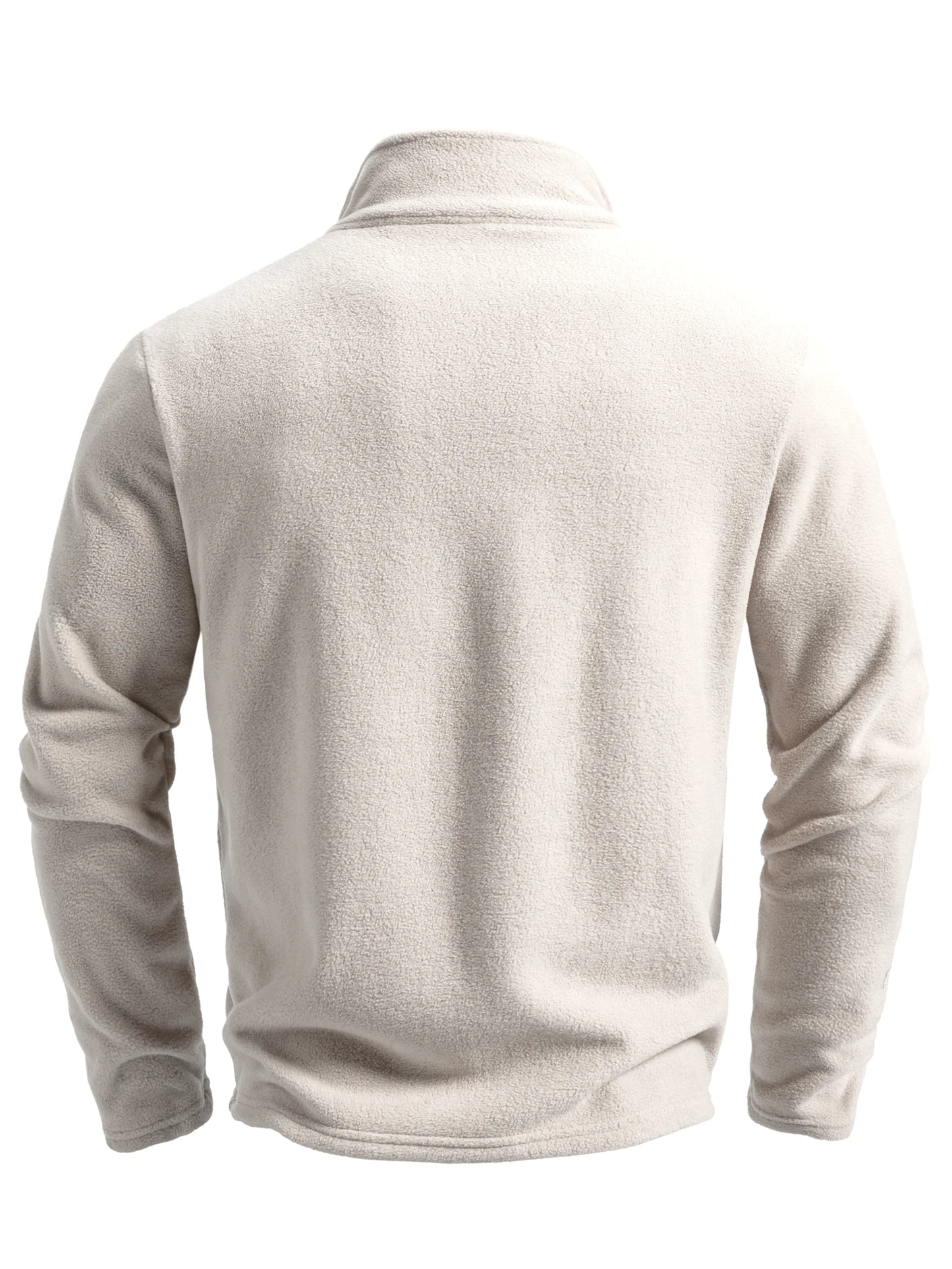 Men's spring and autumn solid color fleece warm top, warm and comfortable zippered cardigan for men's outdoor leisure