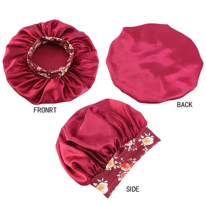 Touca de Cetim com Estampa Floral para Mulher – Conforto Noturno