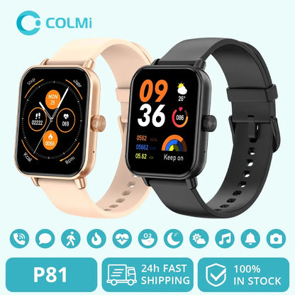 Smartwatch COLMI P81 – Chamadas, Ecrã 1.9", 100+ Desportos, Saúde 24h