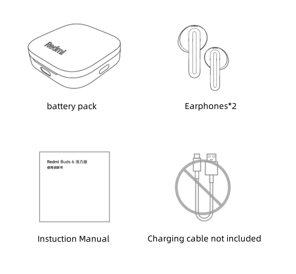 Auriculares Xiaomi Redmi Buds 6 Active – BT 5.4, 30h, 5 Modos de Som, TWS
