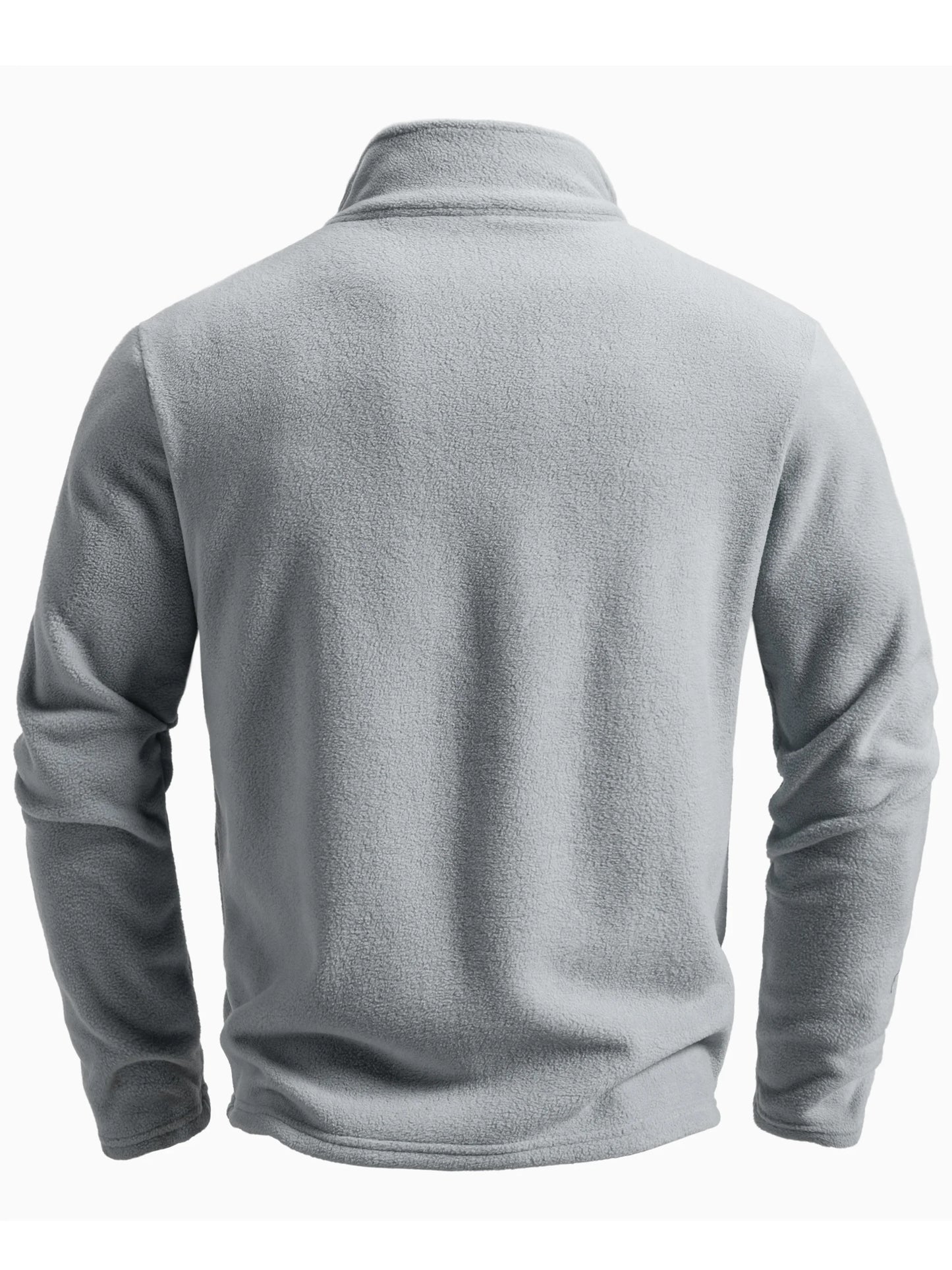 Men's spring and autumn solid color fleece warm top, warm and comfortable zippered cardigan for men's outdoor leisure