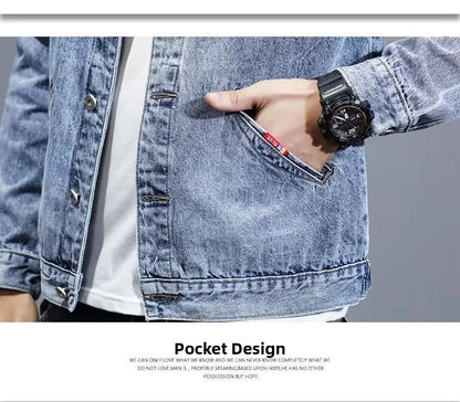 New Men's Short Denim Jacket Casual Style Ripped Jeans Cotton Material Spring Autumn Wear Resistant And Comfortable Fit