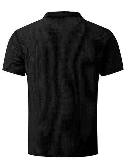 T-shirt Masculina Slim Fit Textura Piqué — Verde Militar, Azul, Branco e Preto