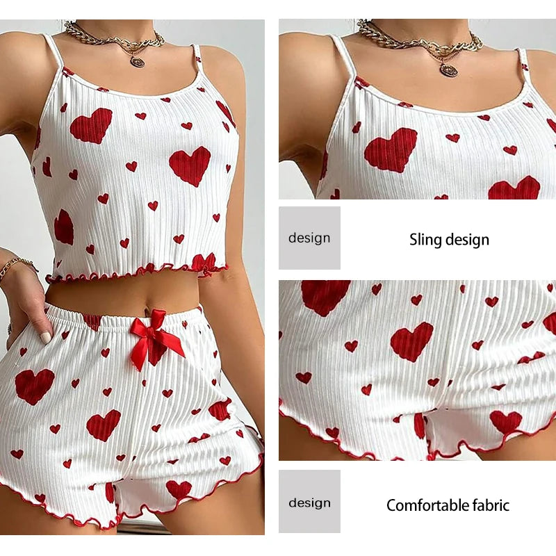 Conjunto de Pijama Feminino Verão — Top e Calções
