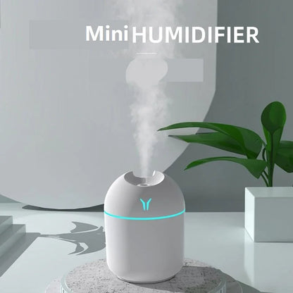 Humidificador Mini USB 250ml com Difusor de Aromas e Luz LED Colorida