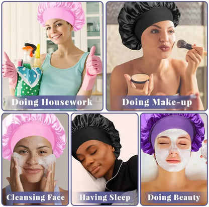 Touca de Cetim Grande para Cabelo Longo – Proteção Noturna
