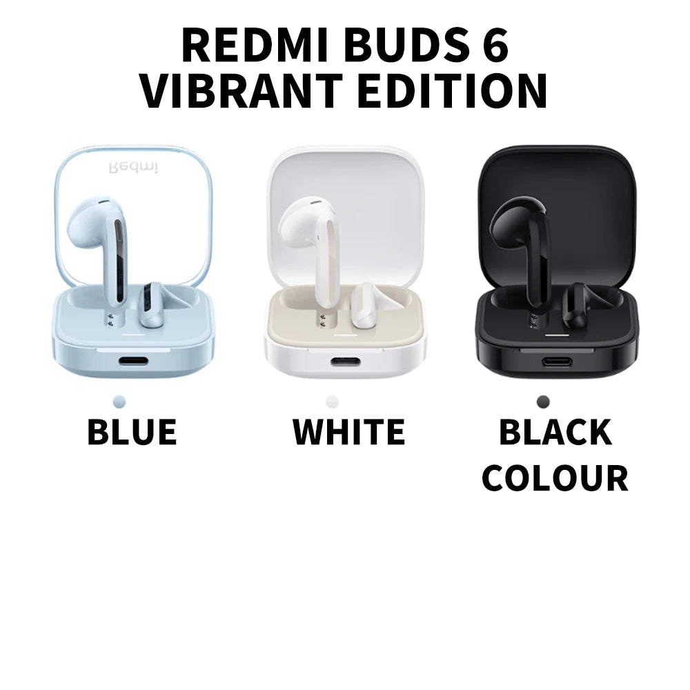 Auriculares Xiaomi Redmi Buds 6 Vitality Edition – BT 5.4, 30h, 5 Modos de Som