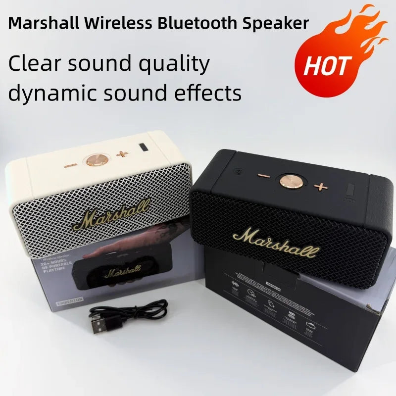 Coluna Marshall Emberton III Portátil – BT, IP67, 32h, Graves Intensos