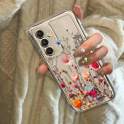 Capa Transparente com Flores para Samsung Galaxy – Antiquéda, Vários Modelos