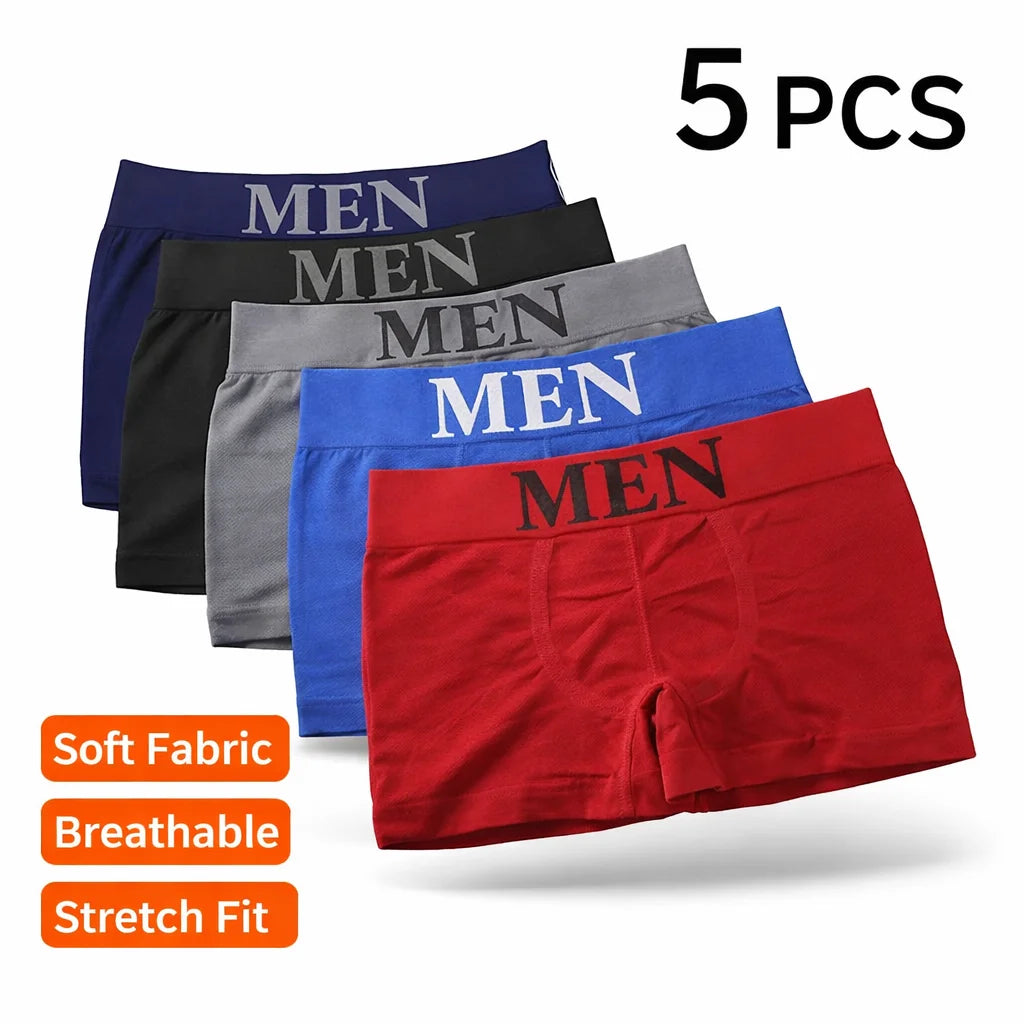 Pack 5 Boxers Homem – Confortáveis, Respiráveis e Elásticos