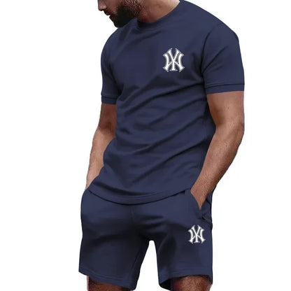 Conjunto Desportivo 2 Peças Masculino – T-shirt e Calções para Corrida e Fitness