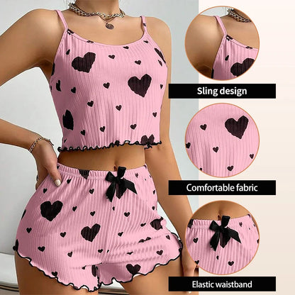Conjunto de Pijama Feminino Verão — Top e Calções