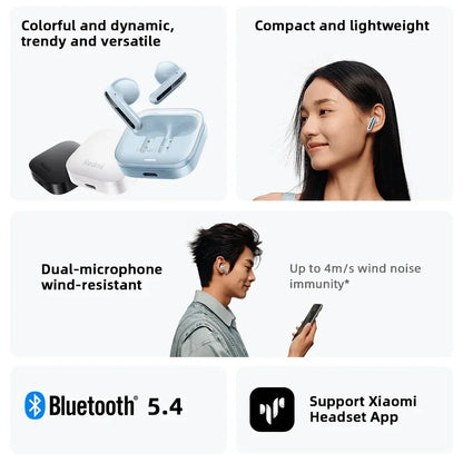 Auriculares Xiaomi Redmi Buds 6 Active – BT 5.4, 30h, 5 Modos de Som, TWS