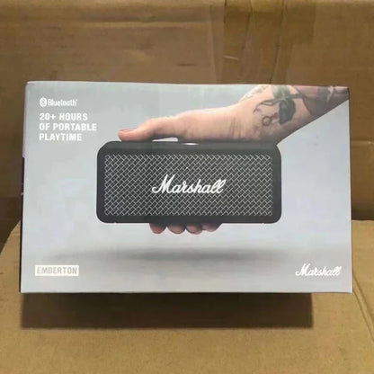 Coluna Marshall Bluetooth 5.0 Original – IPX4, Graves Profundos, Exterior