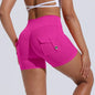 Calções Fitness Femininos com Bolsos – Cintura Alta, Sem Costuras, Corrida