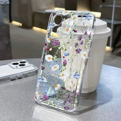 Capa Transparente com Flores para Samsung Galaxy – Antiquéda, Vários Modelos