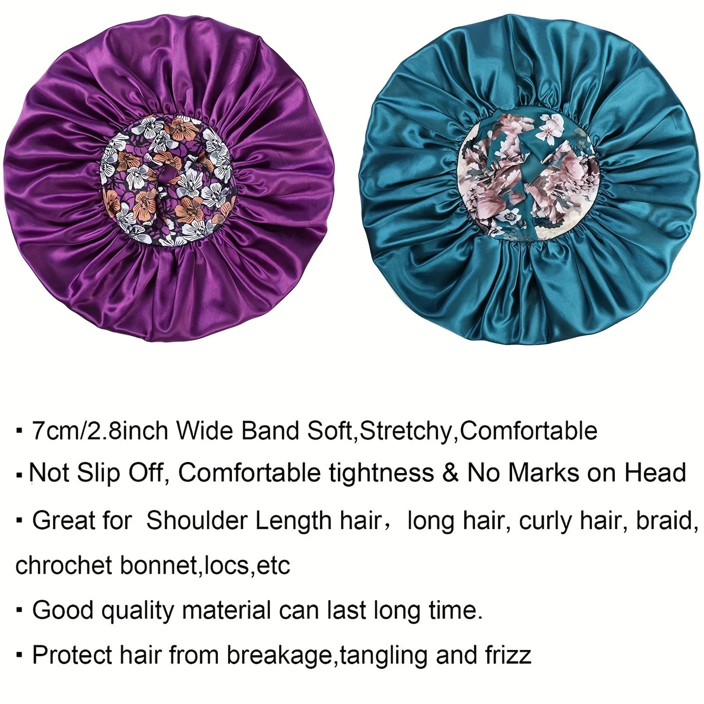 Touca de Cetim com Estampa Floral para Mulher – Conforto Noturno