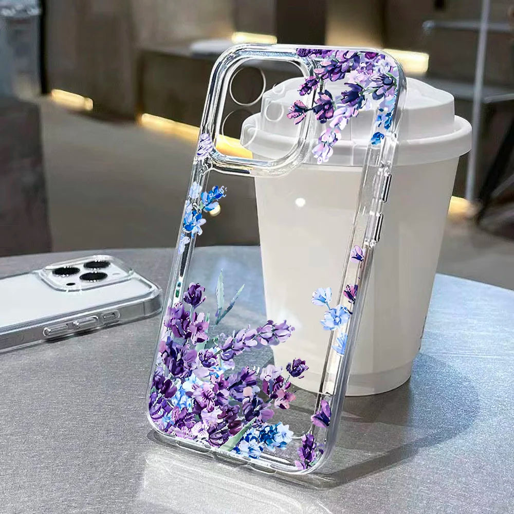 Capa Transparente com Flores para Samsung Galaxy – Antiquéda, Vários Modelos