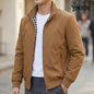 Korean Spring Autumn Casual Solid Fashion Slim Bomber Jacket Men Overcoat Stand Collar Jackets Men's Jacket S-6XL Top